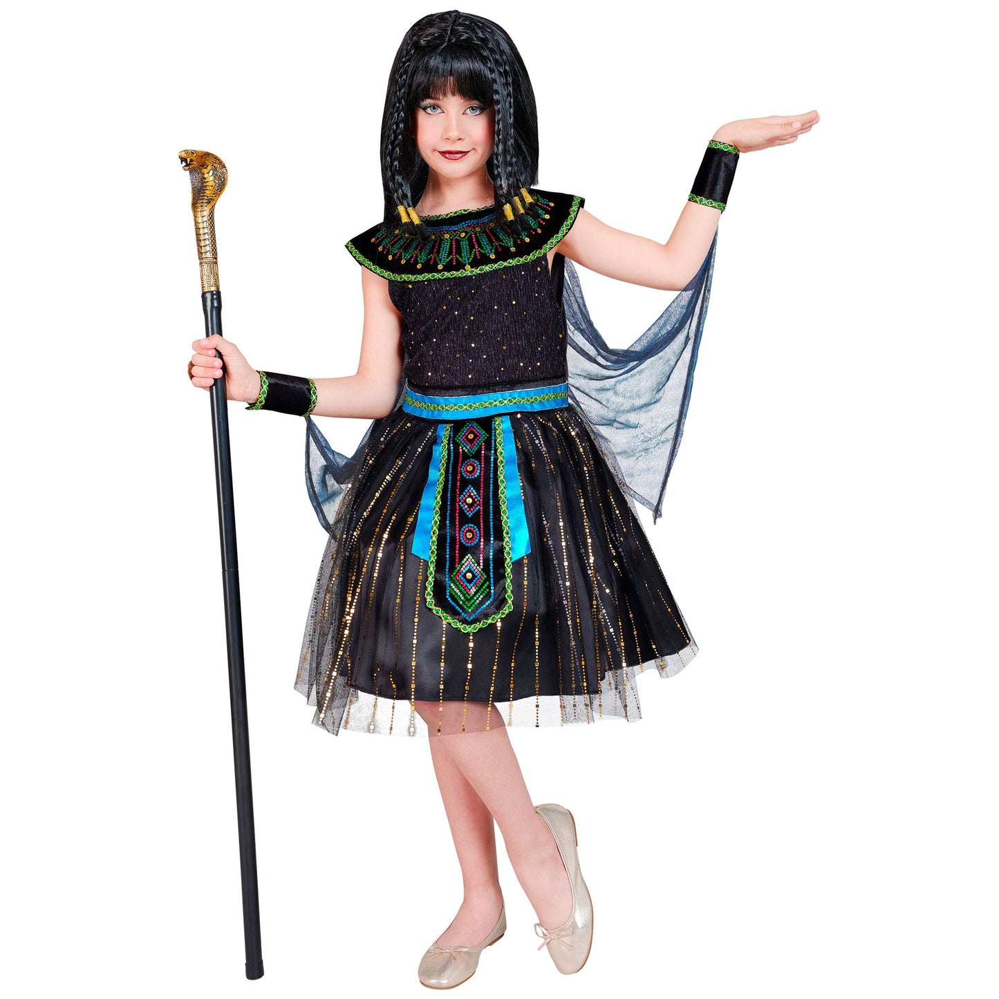 "ÄGYPTISCHE HERRSCHERIN" (Kleid mit Armstulpen und Umhang) – Ansicht 4