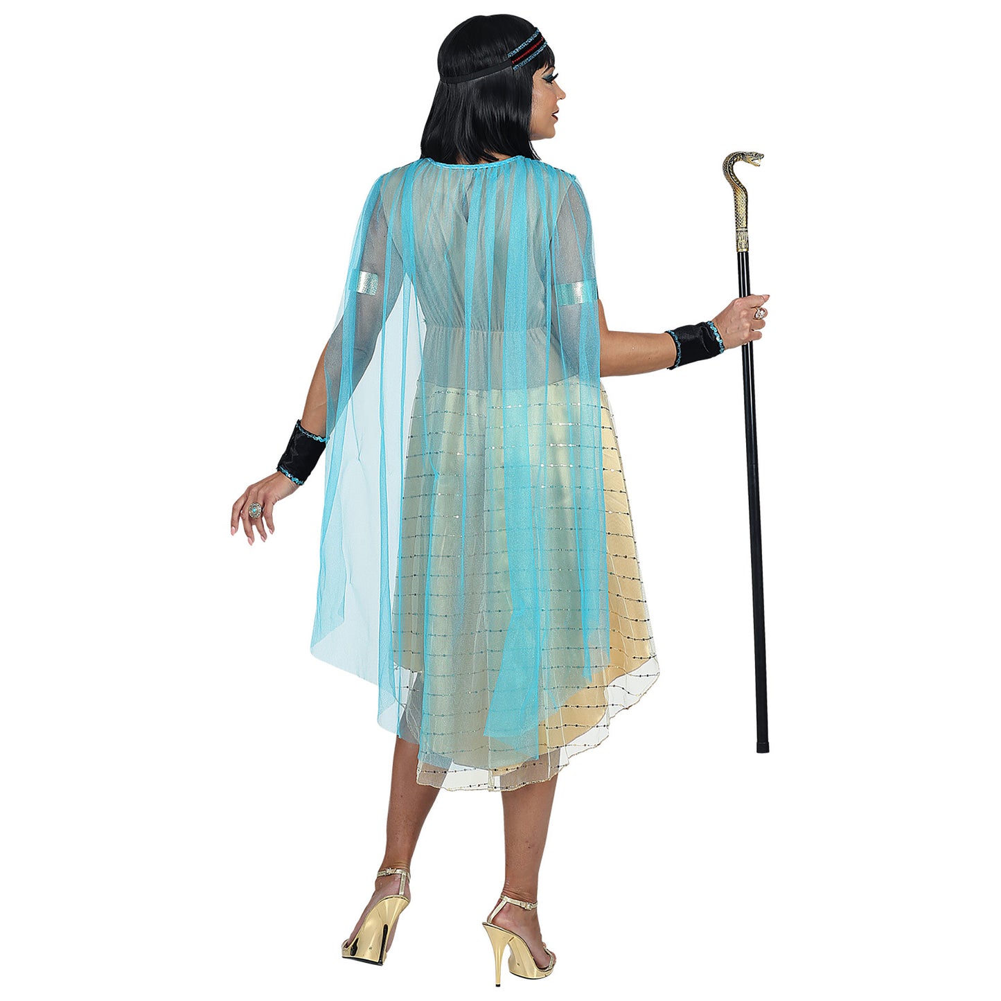 "ÄGYPTISCHE HERRSCHERIN" (Kleid mit Umhang, Armstulpen, Stirnband) – Ansicht 3