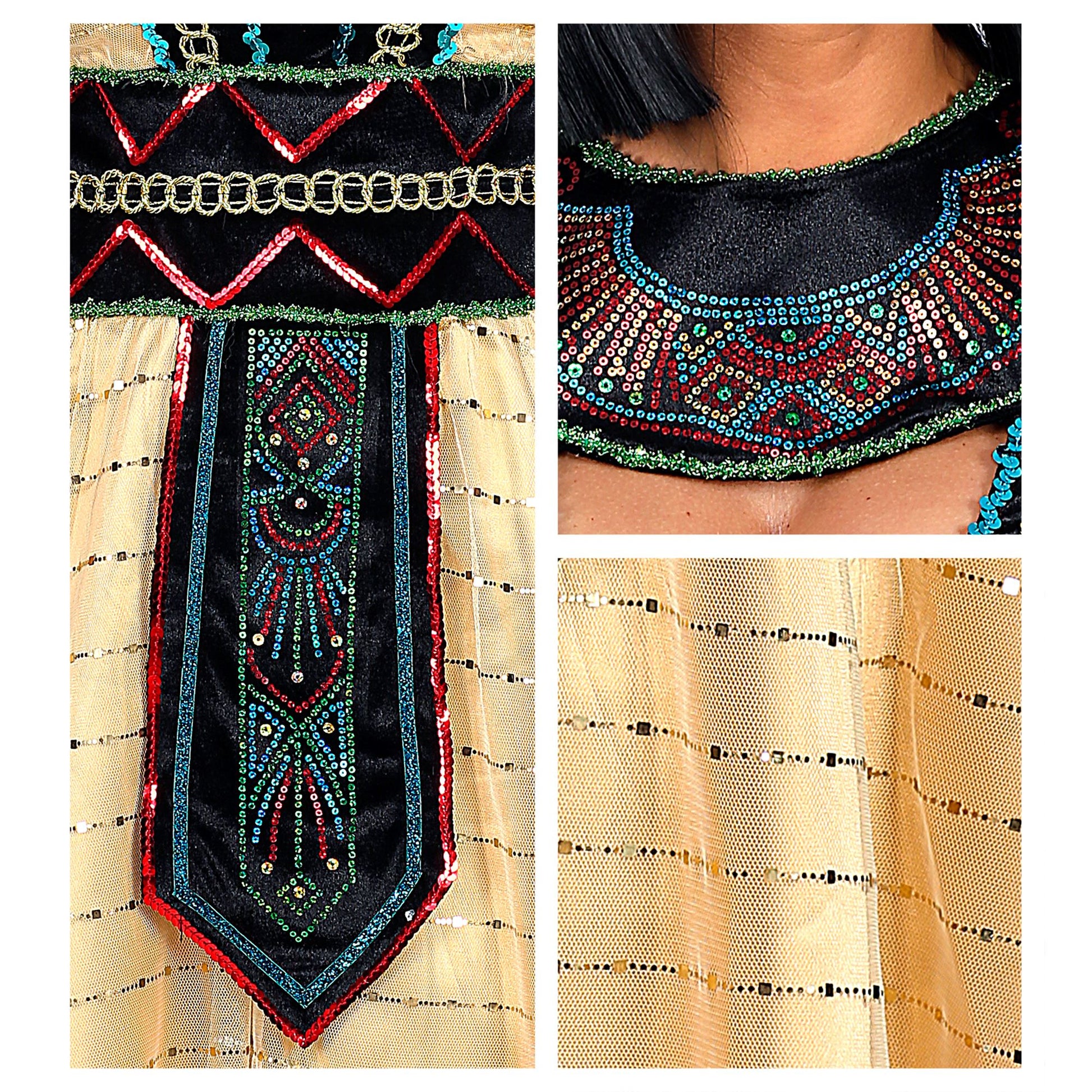 "ÄGYPTISCHE HERRSCHERIN" (Kleid mit Umhang, Armstulpen, Stirnband) – Ansicht 4
