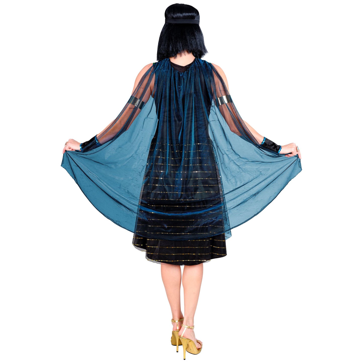 "ÄGYPTISCHE HERRSCHERIN" (Kleid mit Umhang, Armstulpen, Stirnband) – Ansicht 4