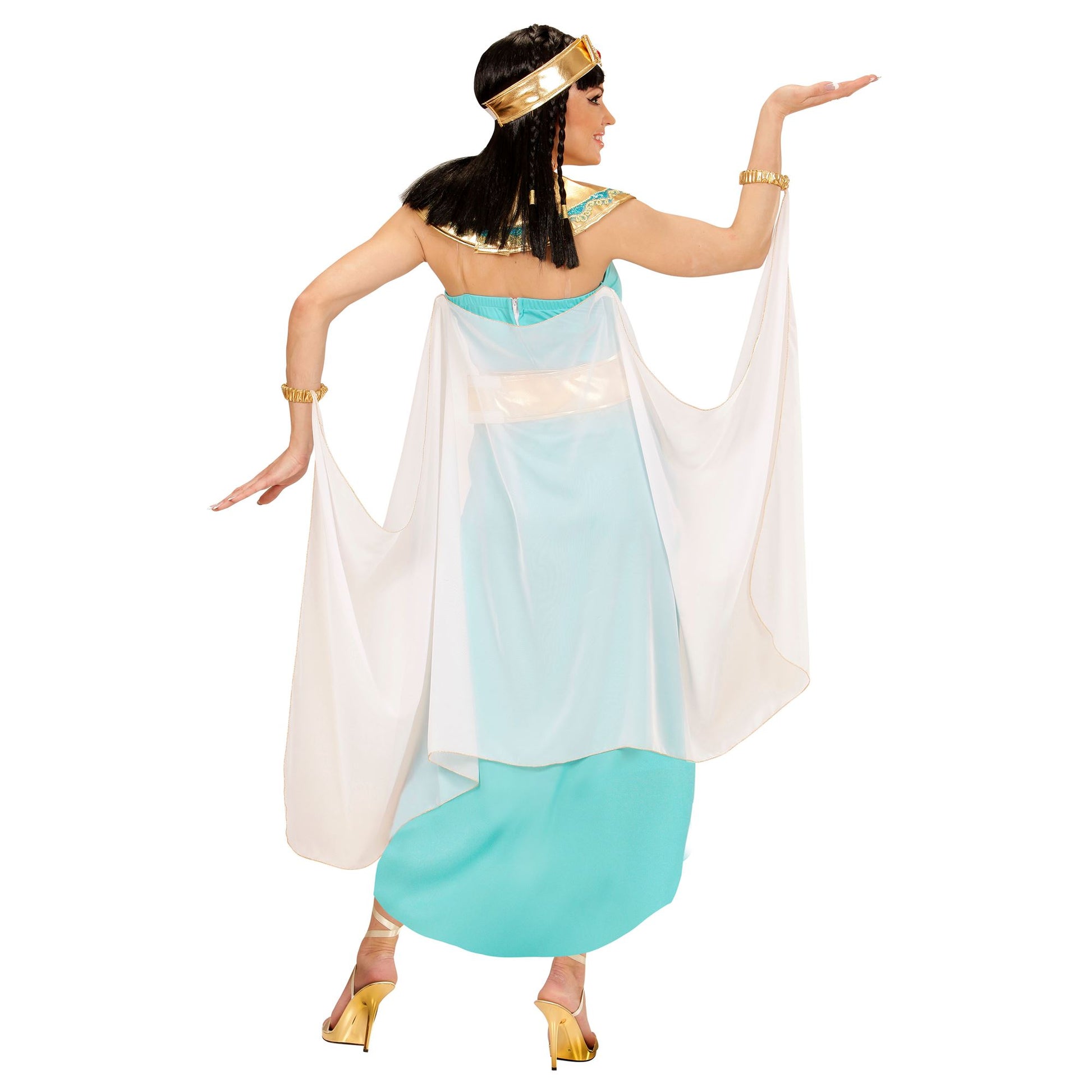"ÄGYPTISCHE KÖNIGIN" (Kleid, Gürtel, Armbänder, Stirnband, Umhang) – Ansicht 3