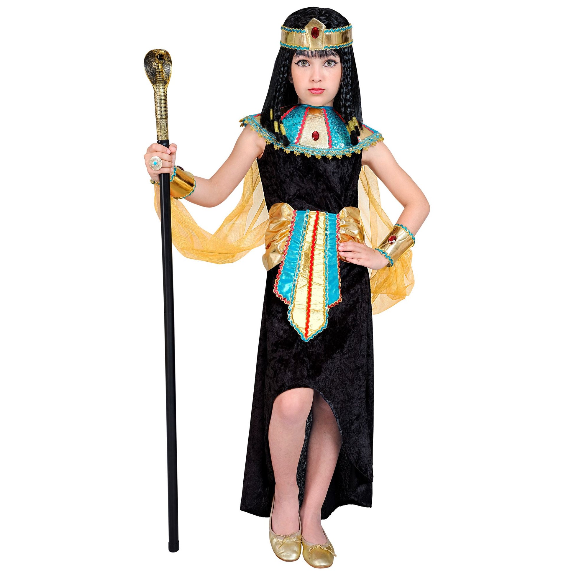"ÄGYPTISCHE KÖNIGIN" (Kleid, Kragen mit Umhang & Armbändern, Gürtel, Stirnband) – Ansicht 3