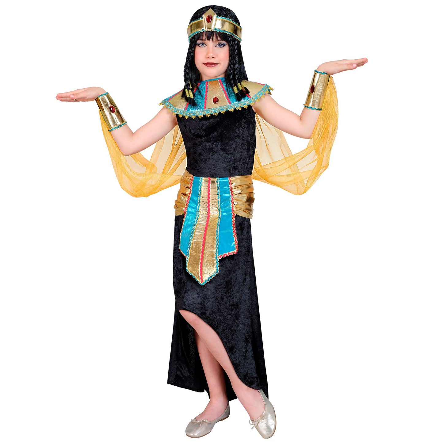 "ÄGYPTISCHE KÖNIGIN" (Kleid, Kragen mit Umhang & Armbändern, Gürtel, Stirnband) – Ansicht 4