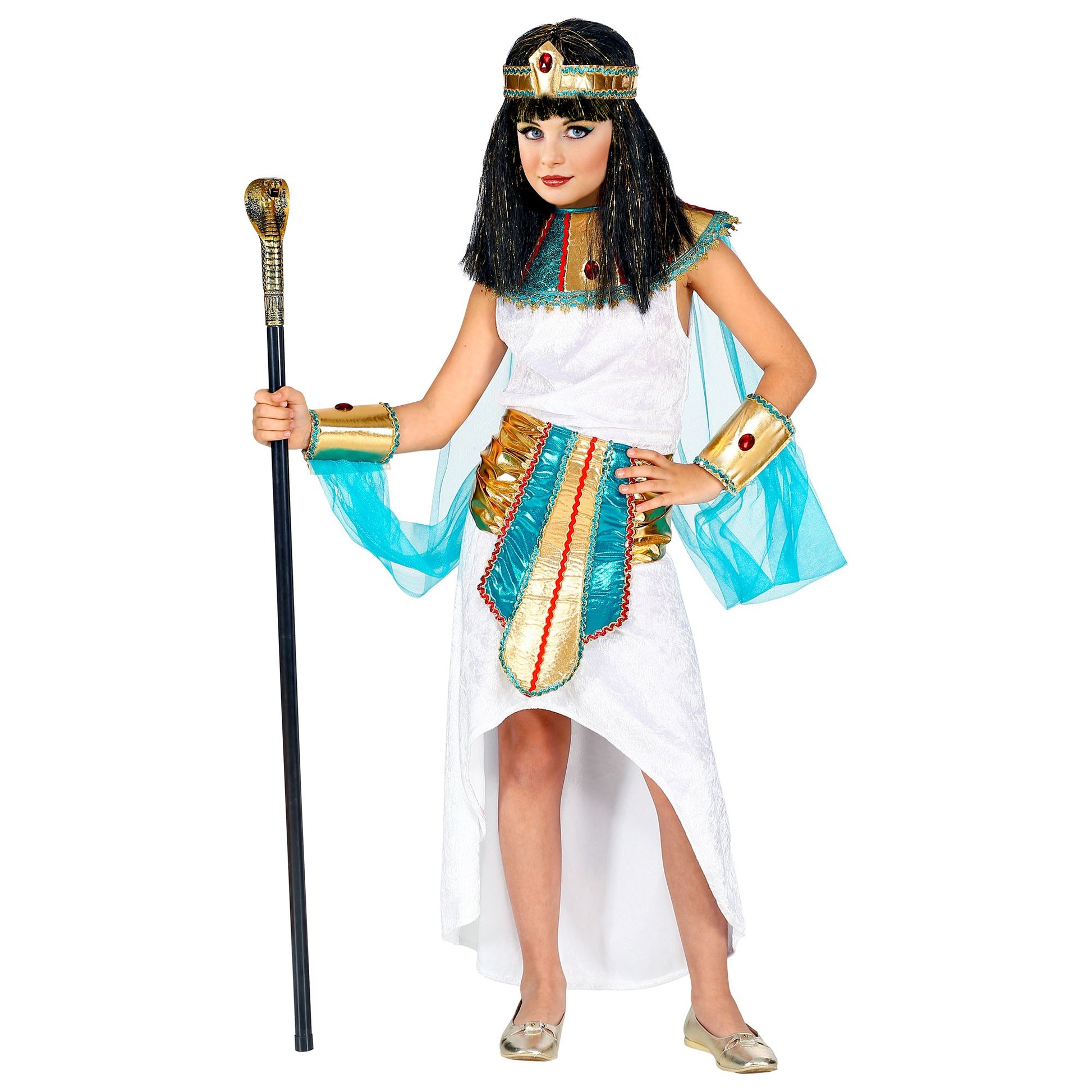 "ÄGYPTISCHE KÖNIGIN" (Kleid, Kragen mit Umhang & Armbändern, Gürtel, Stirnband) – Ansicht 3