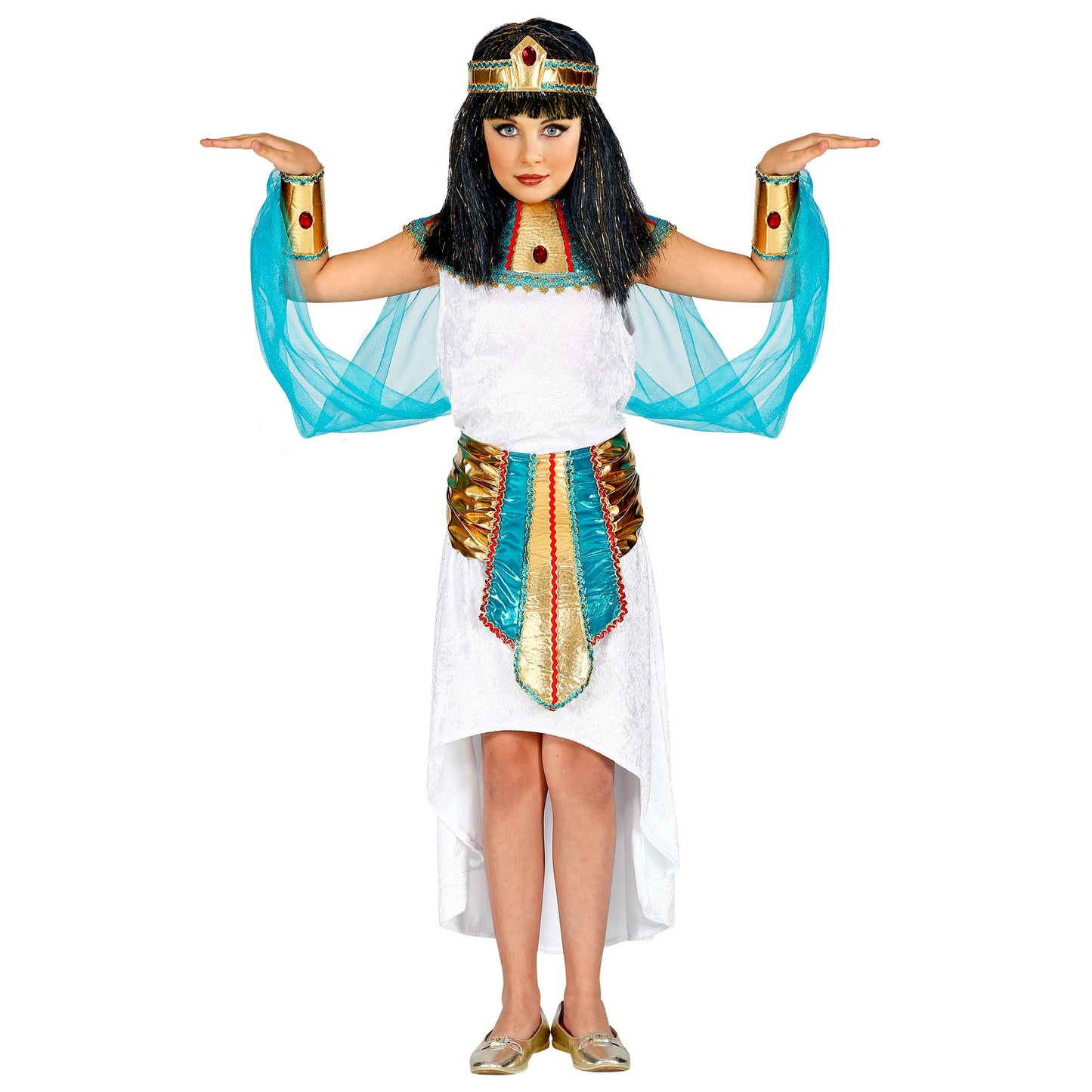 "ÄGYPTISCHE KÖNIGIN" (Kleid, Kragen mit Umhang & Armbändern, Gürtel, Stirnband) – Ansicht 4