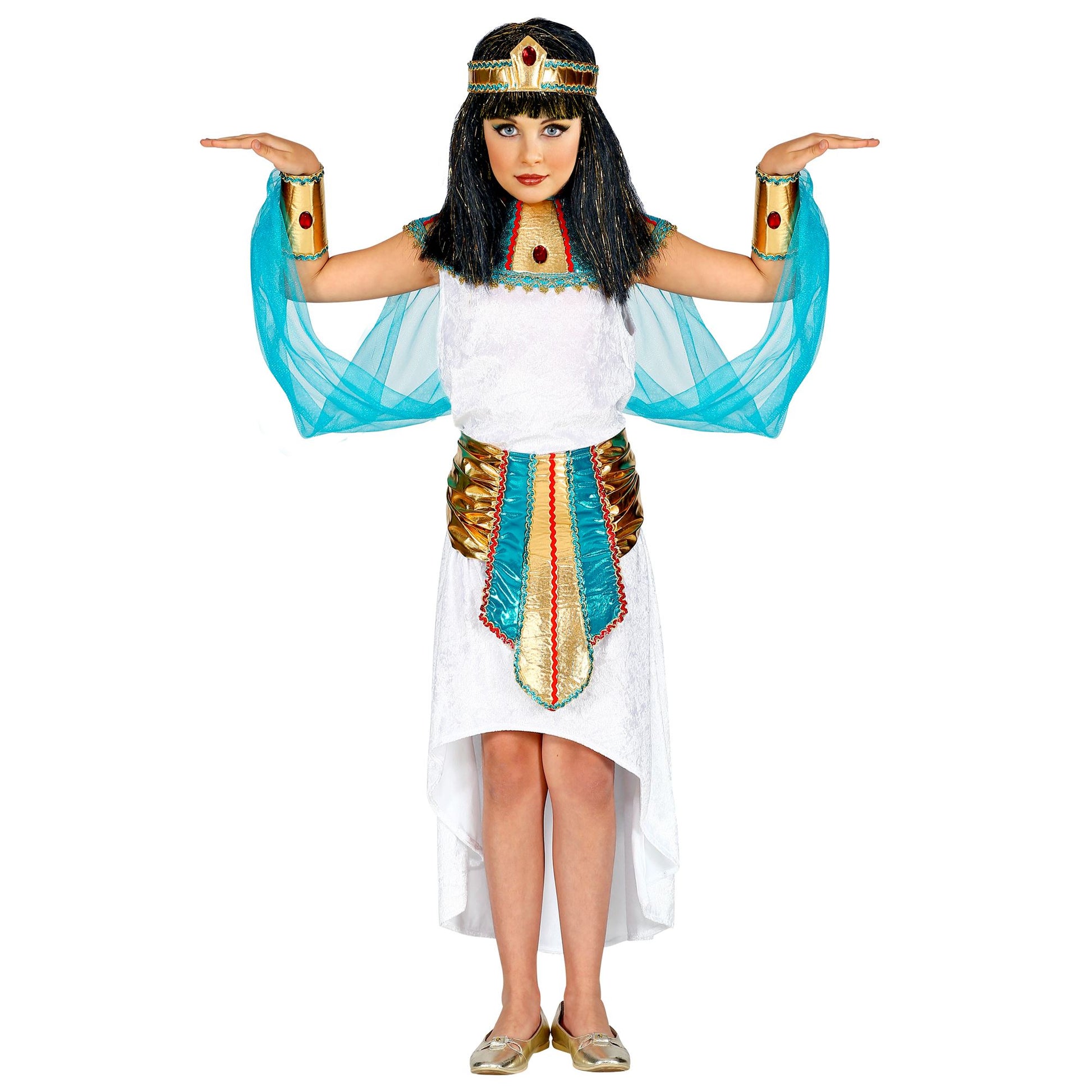 "ÄGYPTISCHE KÖNIGIN" (Kleid, Kragen mit Umhang & Armbändern, Gürtel, Stirnband) – Ansicht 4