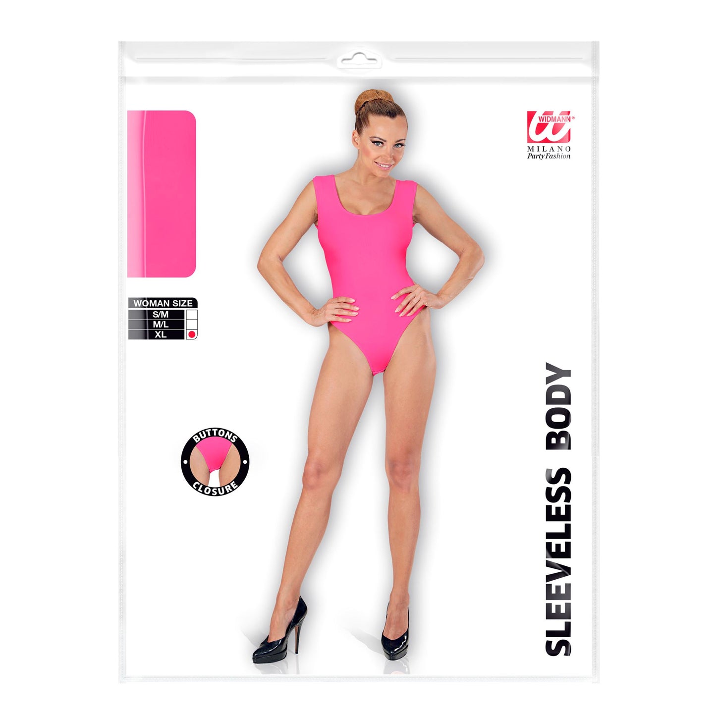 "ÄRMELLOSER BODY PINK" (mit Knöpfen verschließbar) – Detailansicht