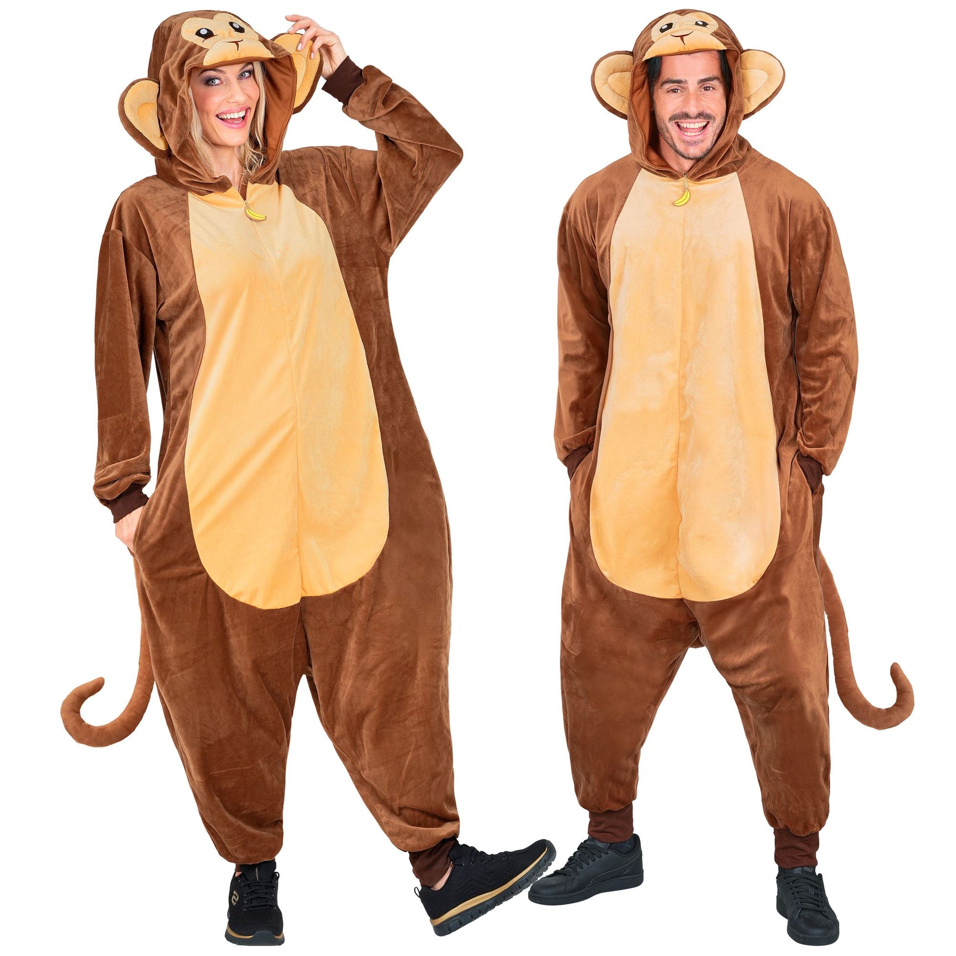 "AFFE ONESIE PLÜSCHKOSTÜM" (Overall mit Kapuze) – Vorderansicht