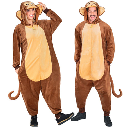 "AFFE ONESIE PLÜSCHKOSTÜM" (Overall mit Kapuze) – Vorderansicht