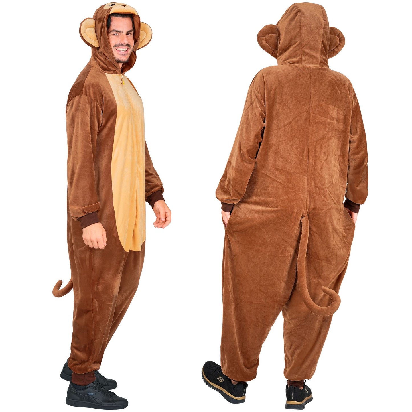 "AFFE ONESIE PLÜSCHKOSTÜM" (Overall mit Kapuze) – Detailansicht