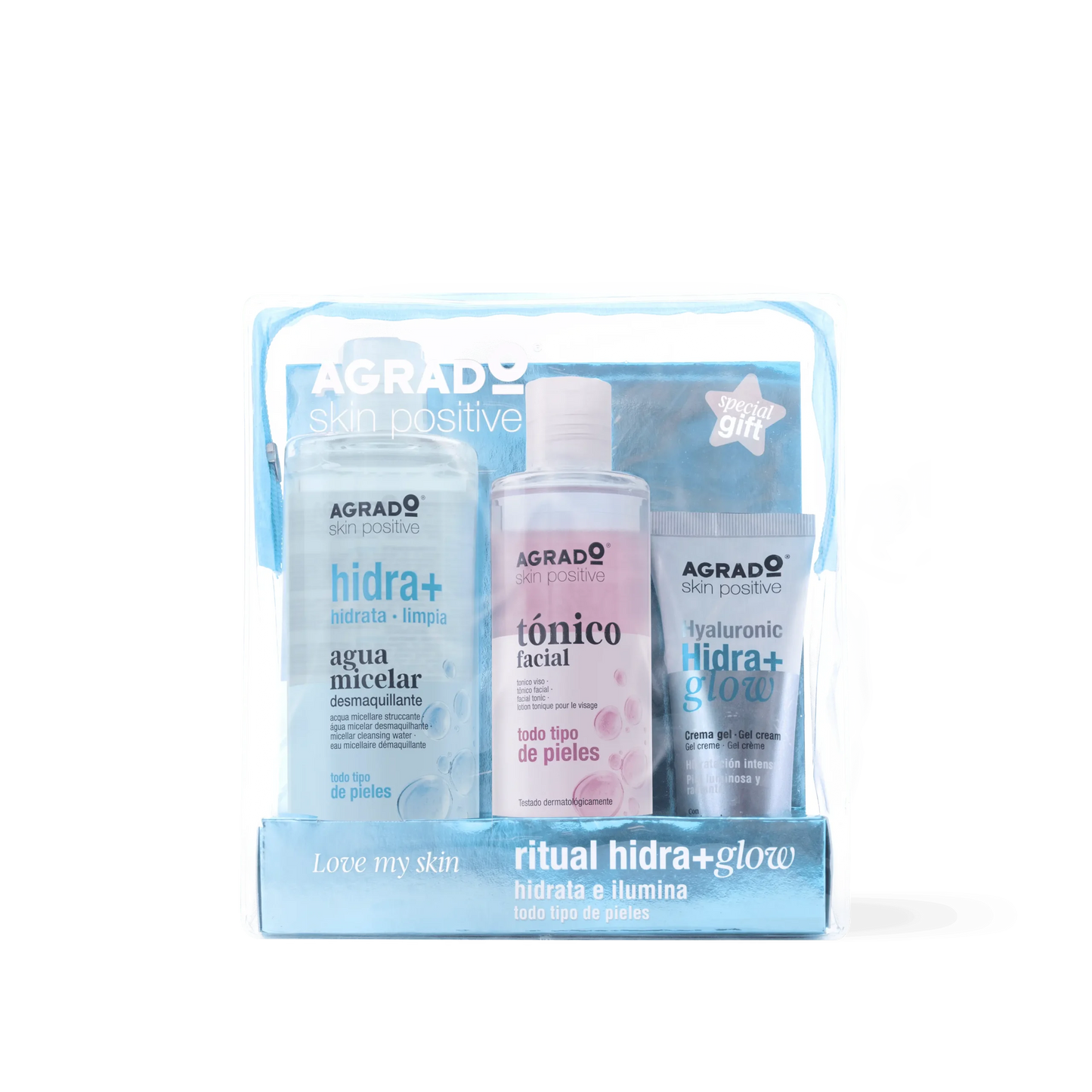 AGRADO AGRADO Neceser mit Limpiador Facial Hidra Reinigungsgesichtspflege Set Kosmetik