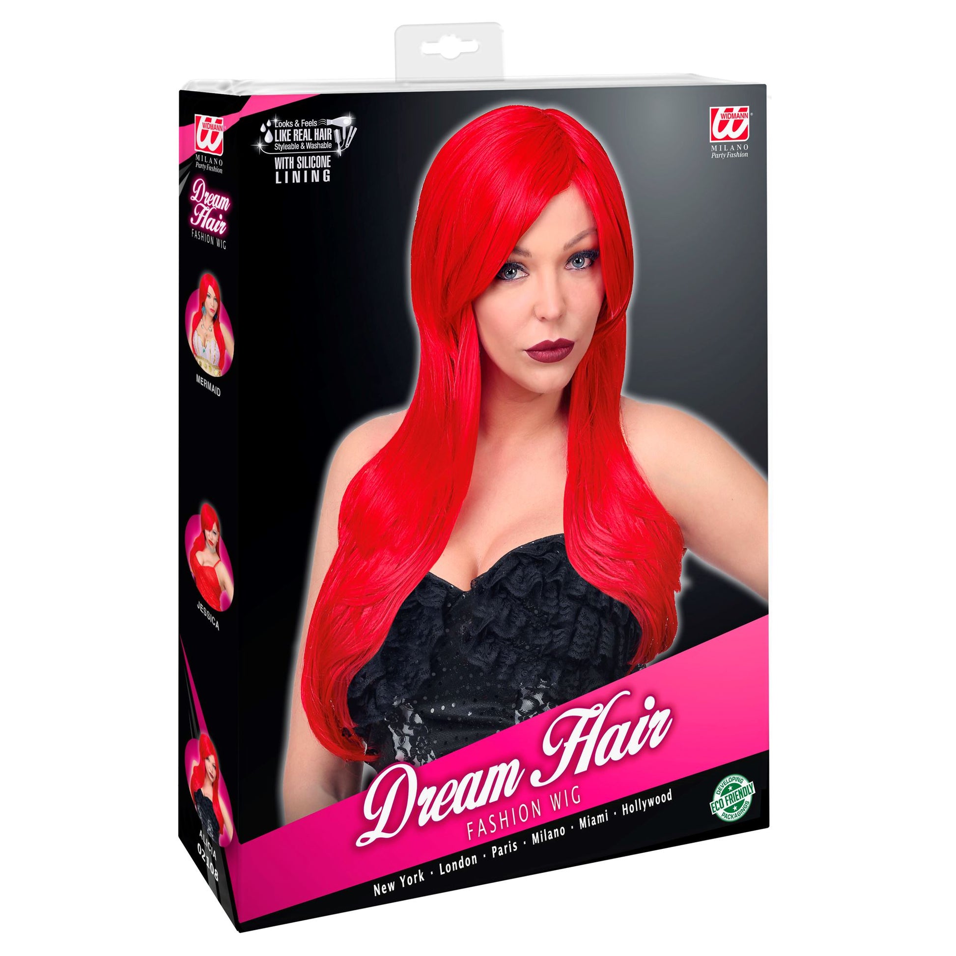 "ALICIA DREAM HAIR PERÜCKE" (mit hochwertiger Silikonhaut) in farbiger Box – Detailansicht