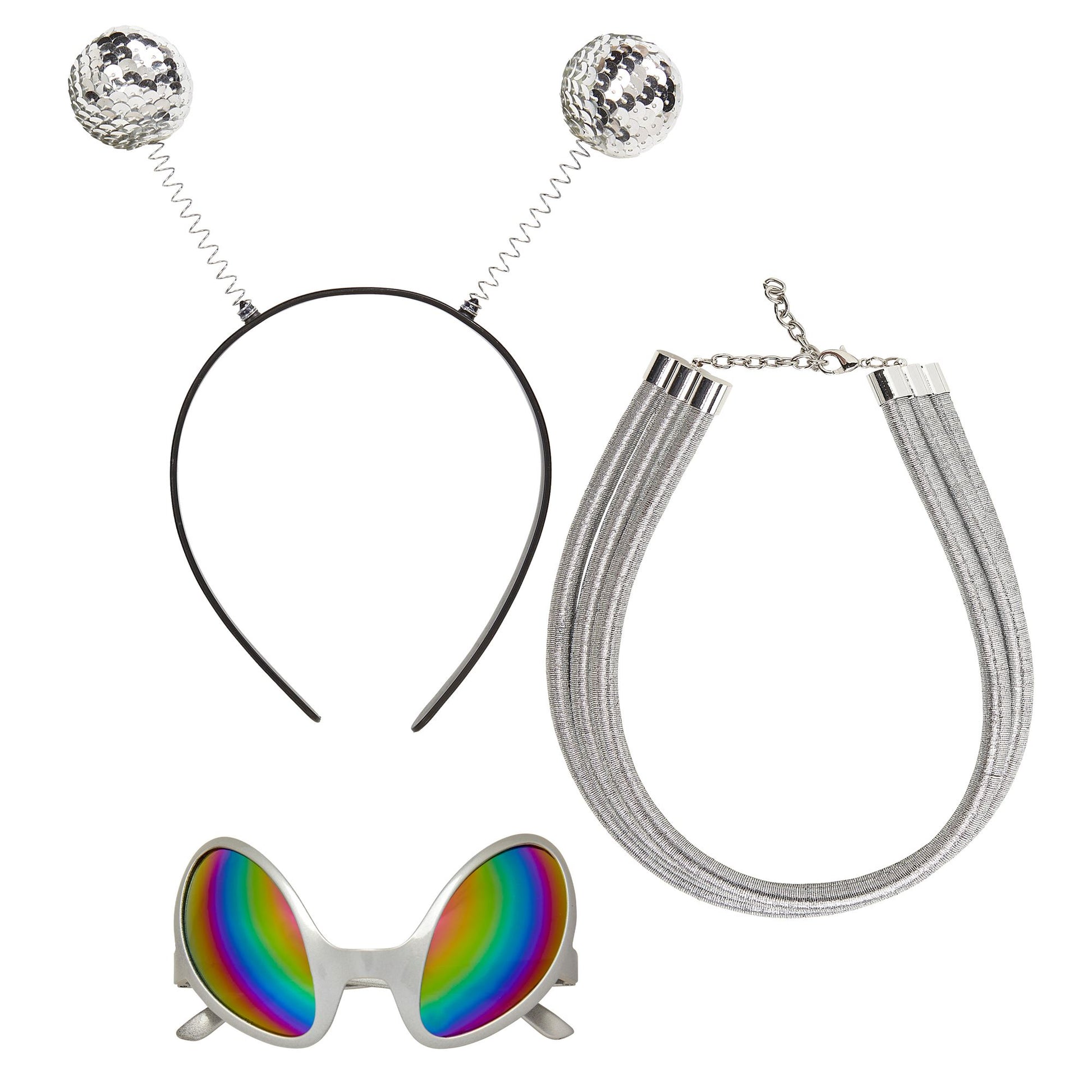 "ALIEN" (Antenne, Brille, Kette) – Vorderansicht