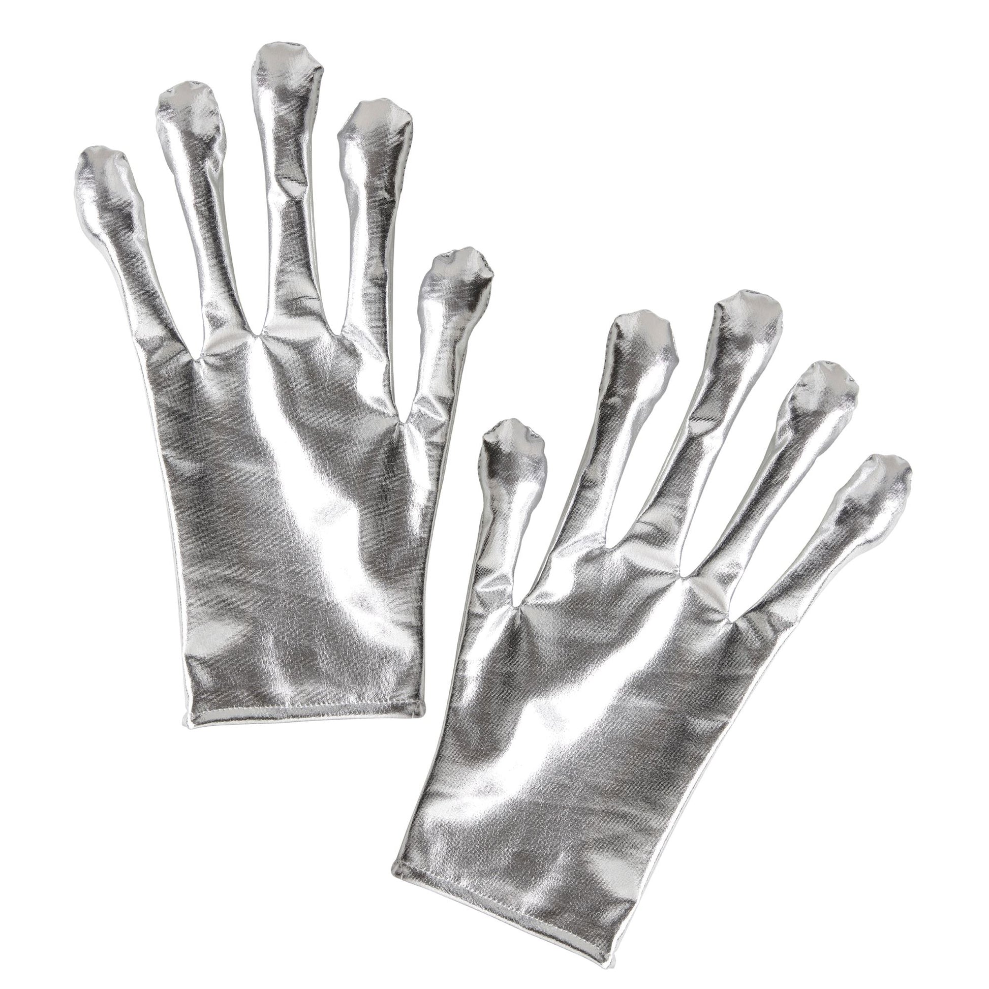 "ALIEN HANDSCHUHE SILBER METALLISCH" – Vorderansicht