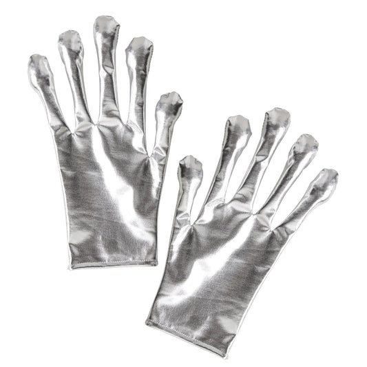 "ALIEN HANDSCHUHE SILBER METALLISCH" – Vorderansicht