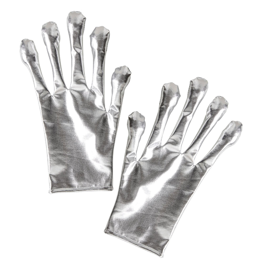 "ALIEN HANDSCHUHE SILBER METALLISCH" – Vorderansicht