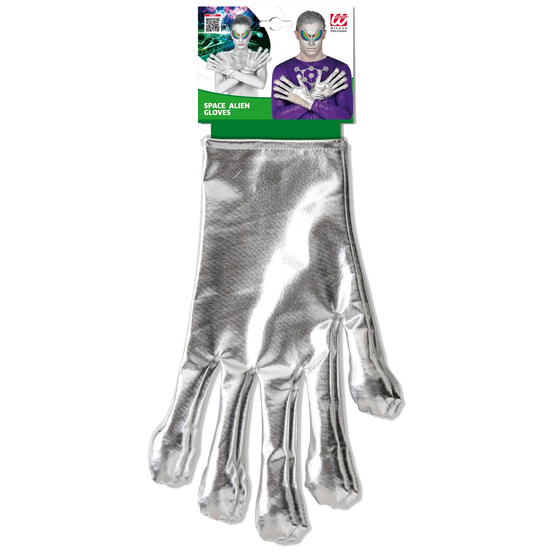 "ALIEN HANDSCHUHE SILBER METALLISCH" – Detailansicht