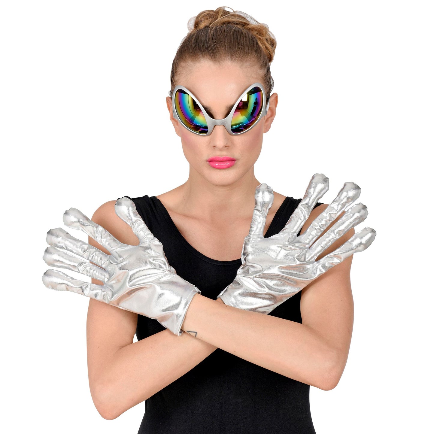 "ALIEN HANDSCHUHE SILBER METALLISCH" – Ansicht 3