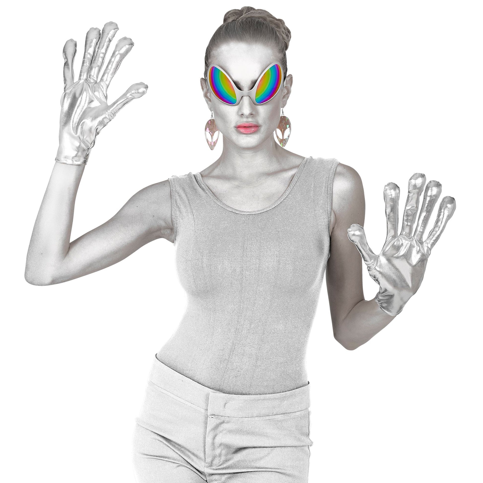 "ALIEN HANDSCHUHE SILBER METALLISCH" – Ansicht 4