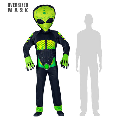 "ALIEN" (Overall, Riesenmaske) – Vorderansicht