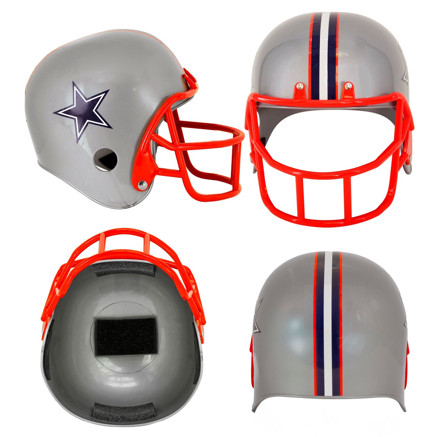 Widmann American Football Helm aus Hartplastik für Erwachsene in Grau – Detailansicht