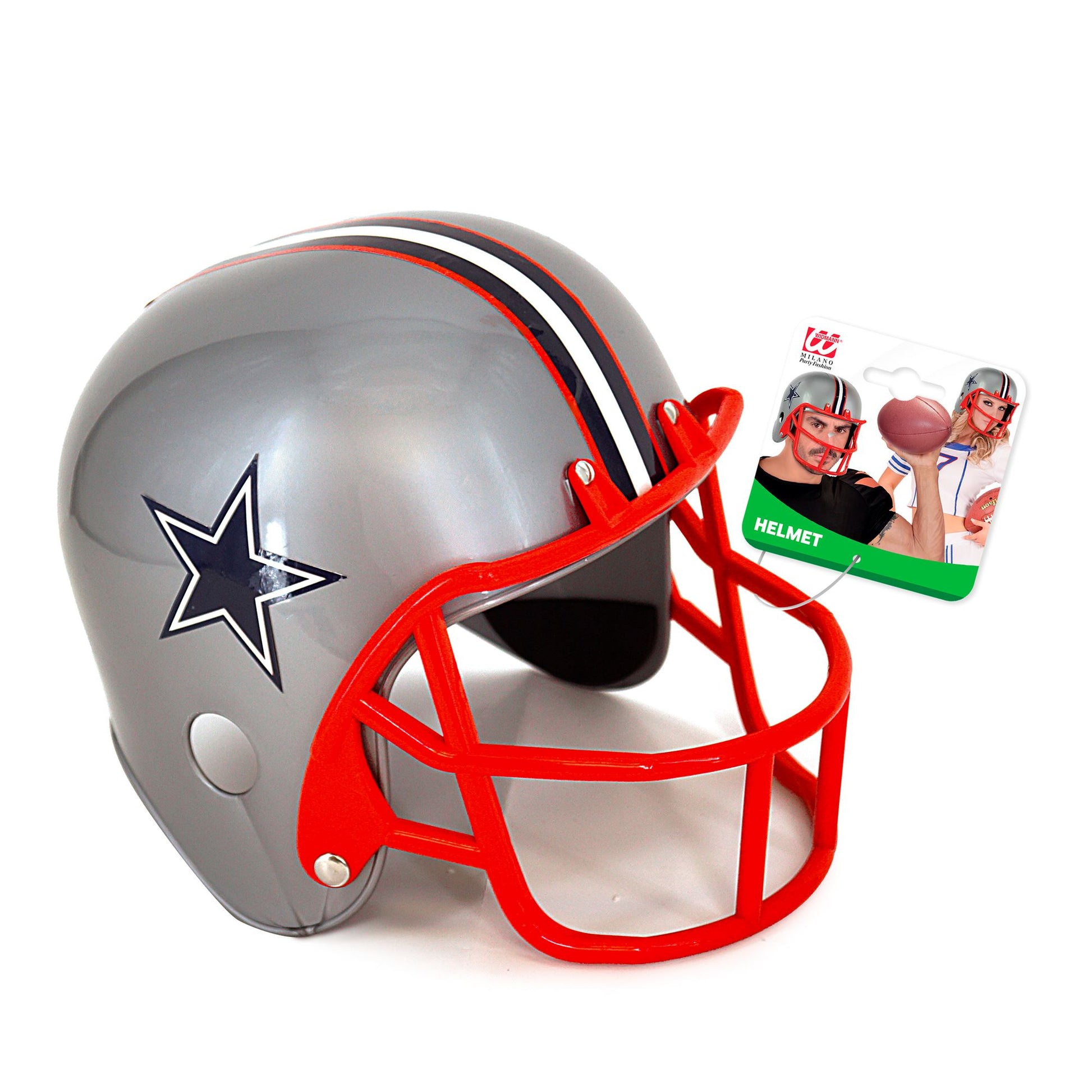 Widmann American Football Helm aus Hartplastik für Erwachsene in Grau – Seitenansicht