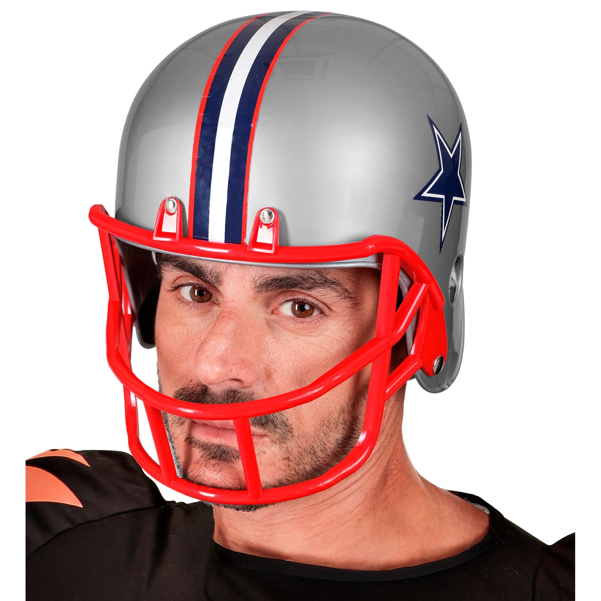 Widmann American Football Helm aus Hartplastik für Erwachsene in Grau – Rückansicht