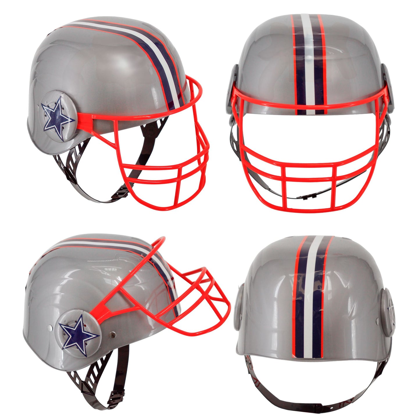 Widmann Kinder American Football Helm aus rotem Hartplastik – Detailansicht