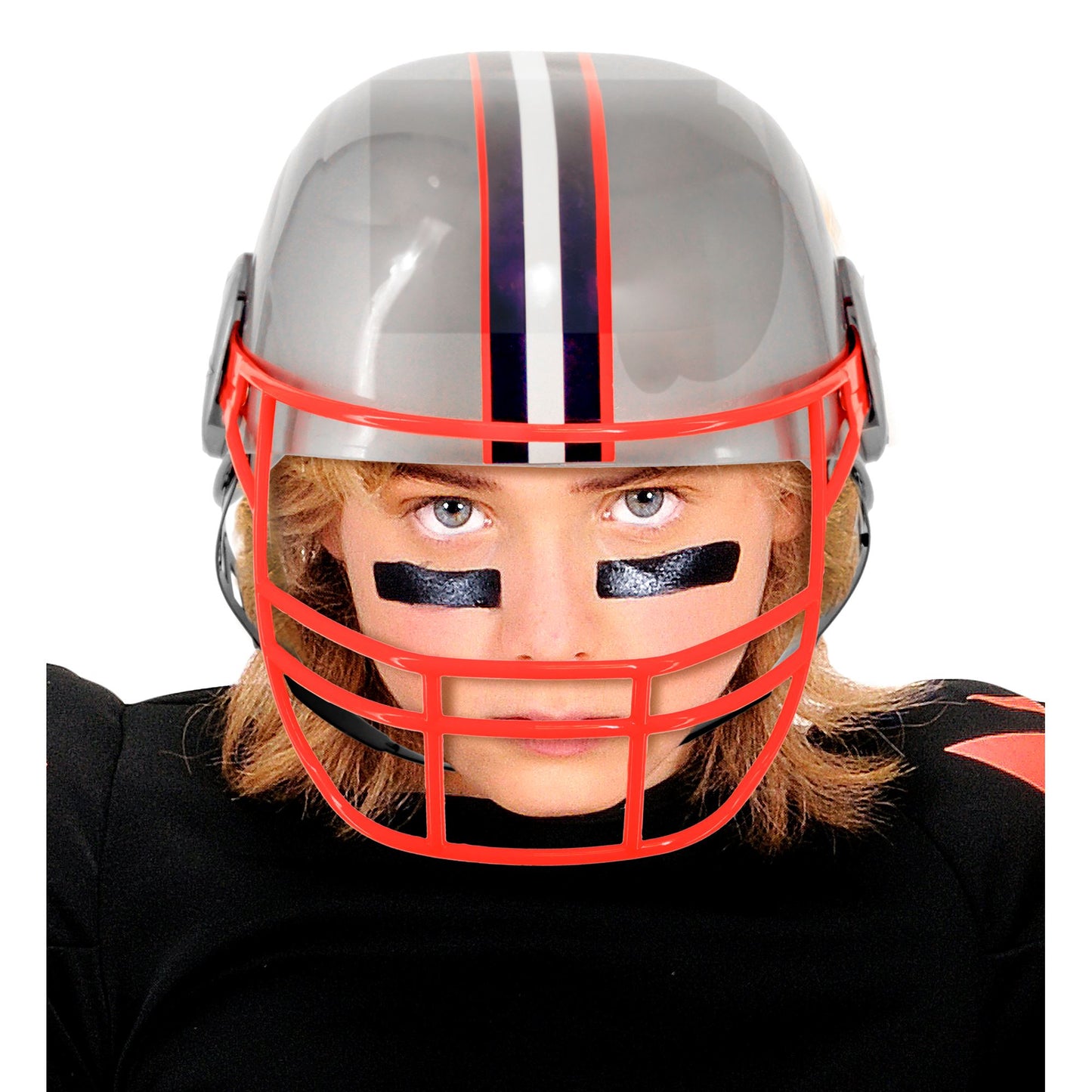 Widmann Kinder American Football Helm aus rotem Hartplastik – Rückansicht