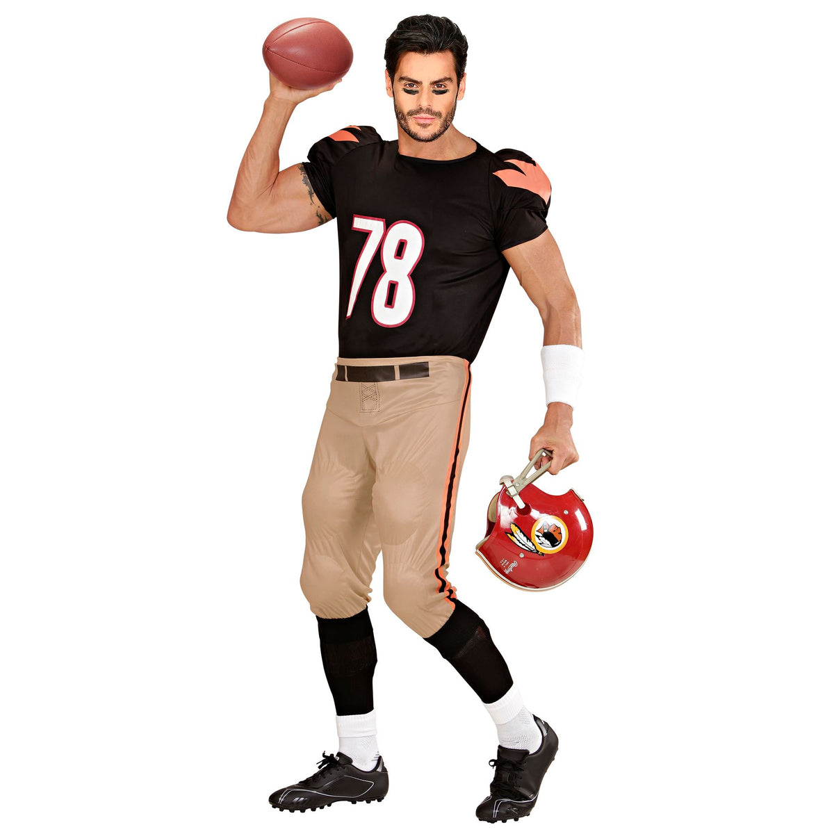"AMERICAN FOOTBALL-SPIELER" (gepolstertes Stretch-T-Shirt, gepolsterte Hose) – Detailansicht