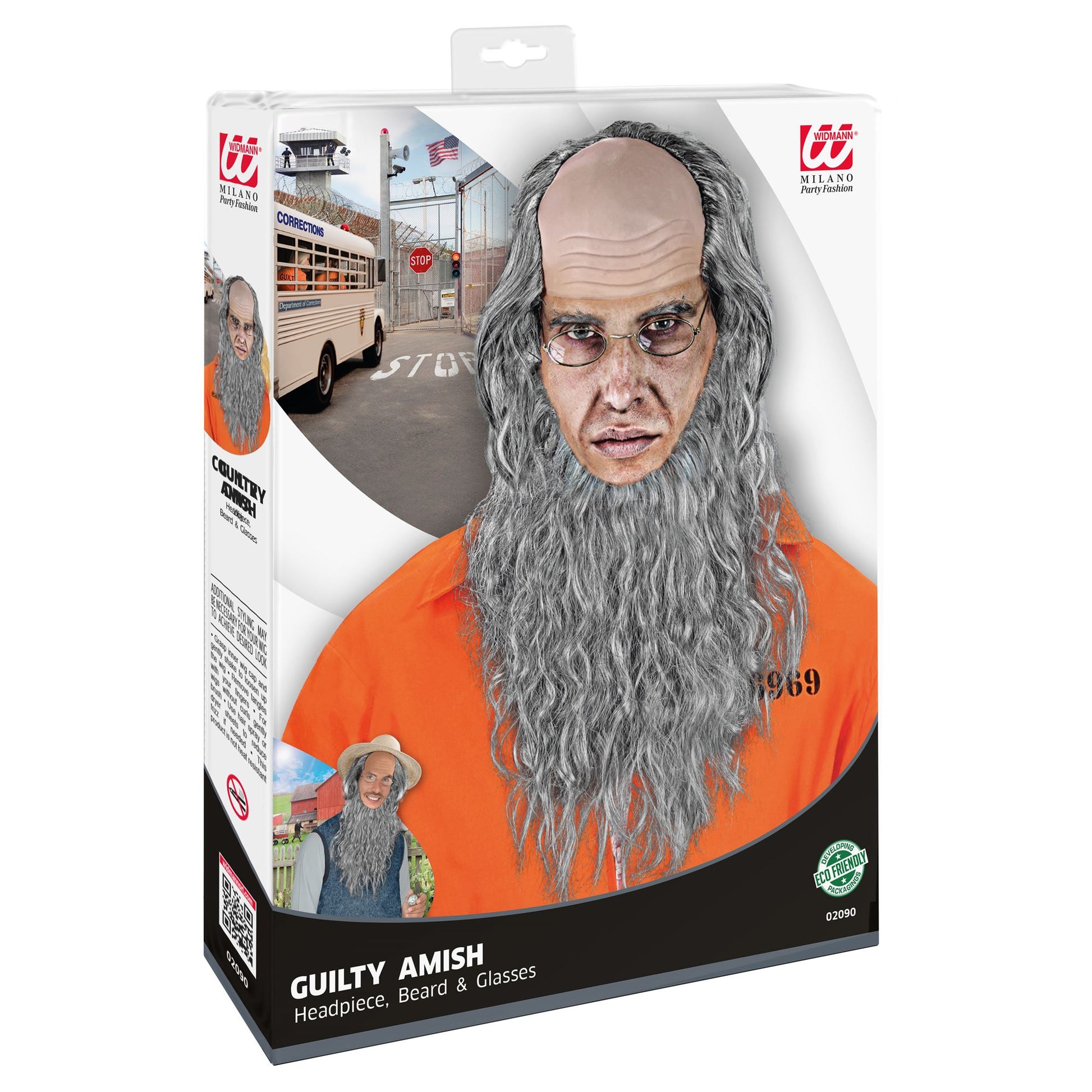 "AMISH MANN GLATZE MIT BART & BRILLE" in Box – Detailansicht