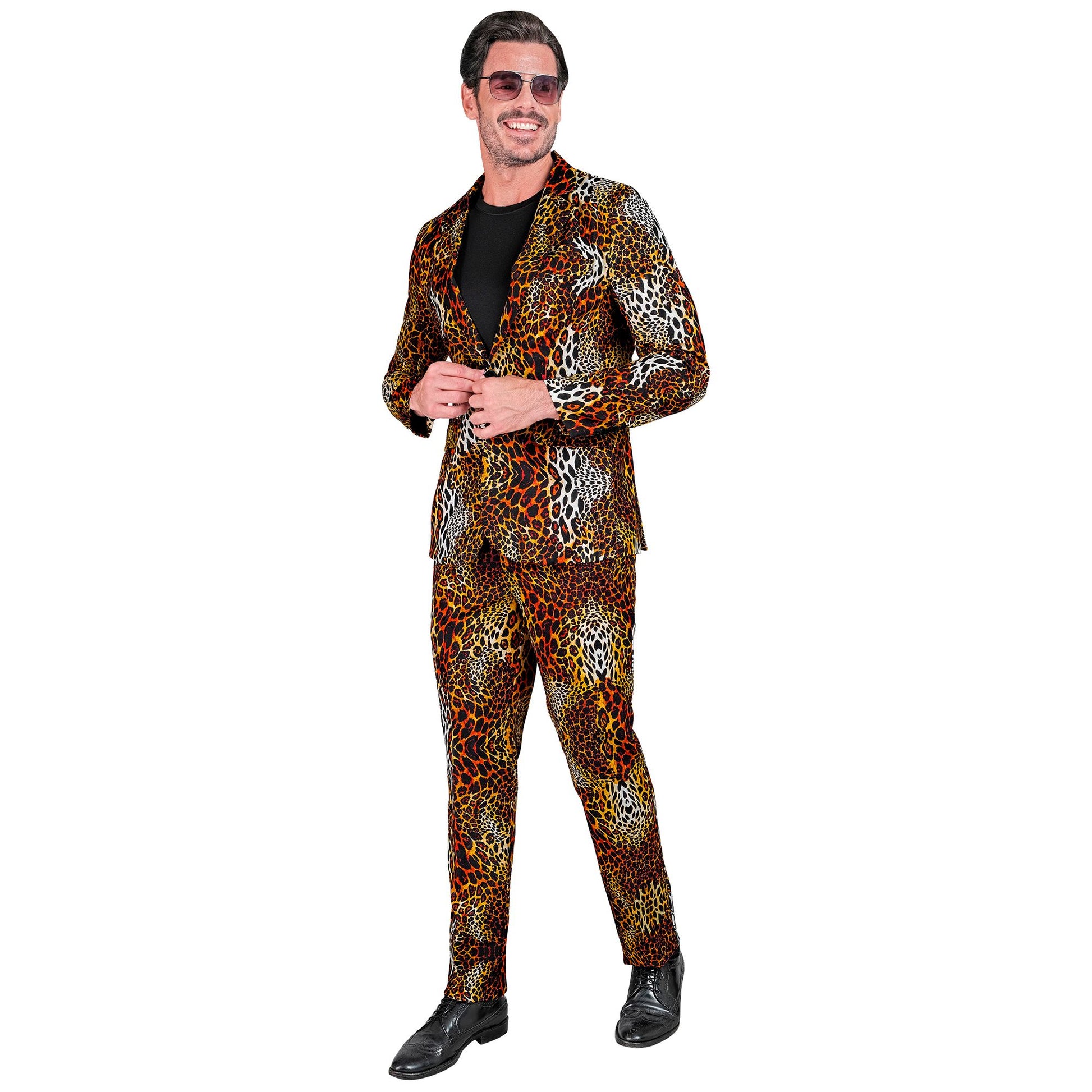 "ANIMAL PRINT LEOPARD PARTY FASHION ANZUG" (Jackett, Hose) – Vorderansicht