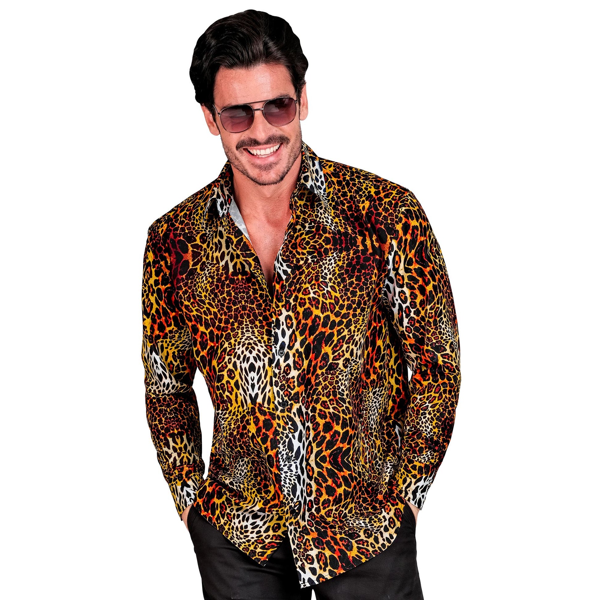 "ANIMAL PRINT LEOPARD PARTY FASHION HEMD" (Hemd) – Vorderansicht