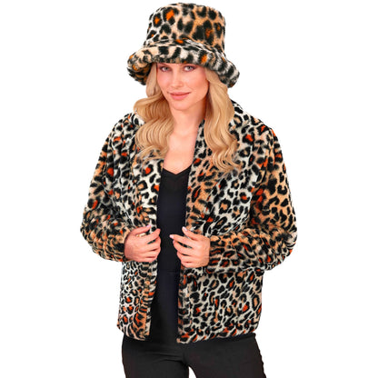 "ANIMALIER LEOPARDENMUSTER DAMEN PLÜSCHJACKE" – Ansicht 4