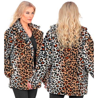 "ANIMALIER LEOPARDENMUSTER PLÜSCHJACKE" – Detailansicht