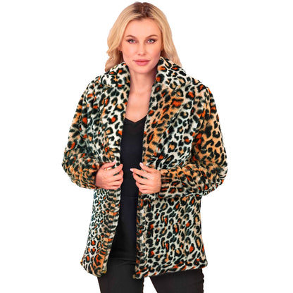 "ANIMALIER LEOPARDENMUSTER PLÜSCHJACKE" – Ansicht 3