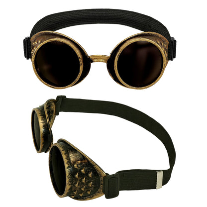 "ANTIK GOLDENE STEAMPUNK BRILLE" – Vorderansicht