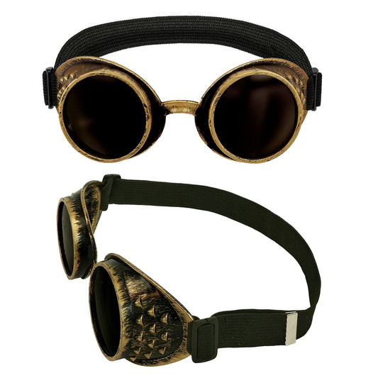 "ANTIK GOLDENE STEAMPUNK BRILLE" – Vorderansicht