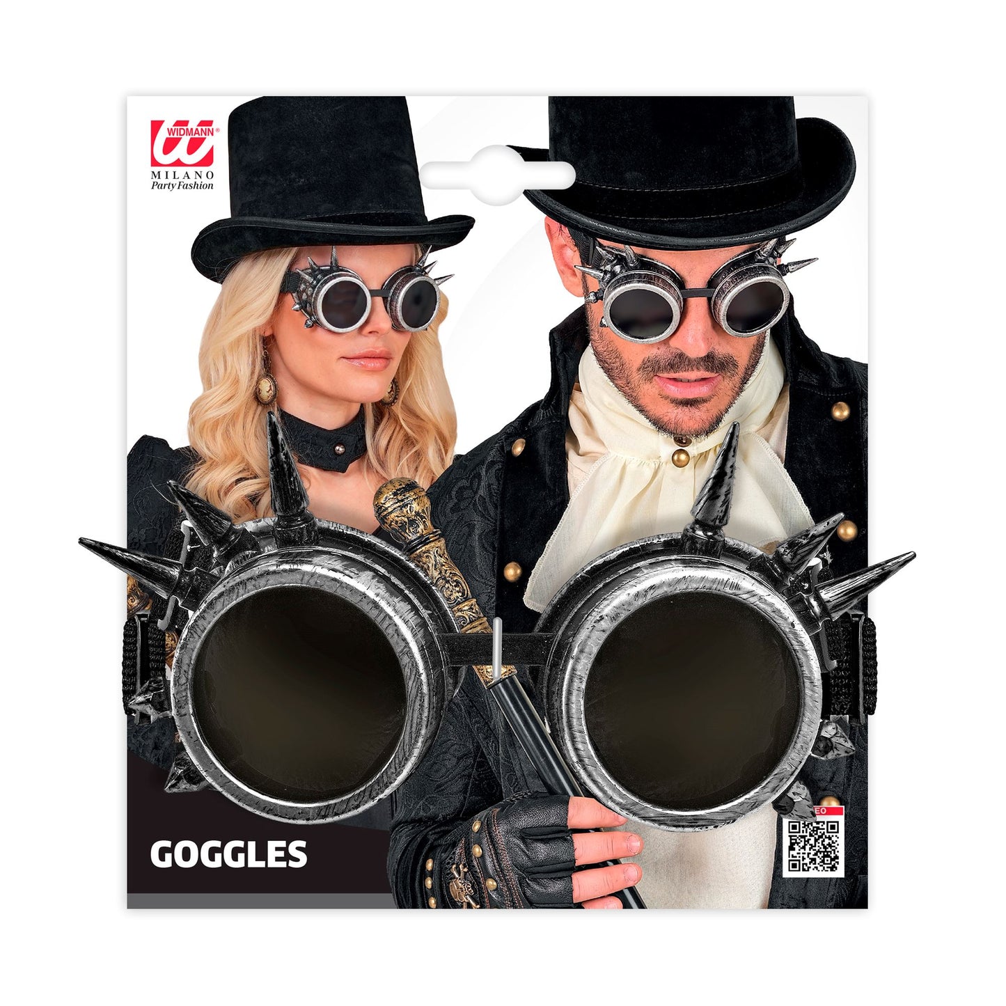 "ANTIK SILBERNE STEAMPUNK BRILLE MIT STACHELN" – Detailansicht