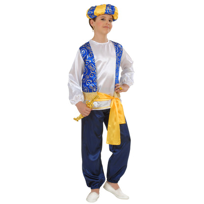 "ARABISCHER PRINZ" (Hemd, Weste, Hose, Gürtel, Turban) – Vorderansicht