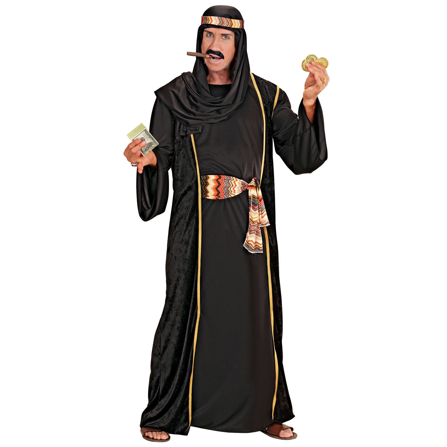 "Arabischer Scheich" (Robe - Lange Weste - Gürtel - Kopftuch) – Detailansicht