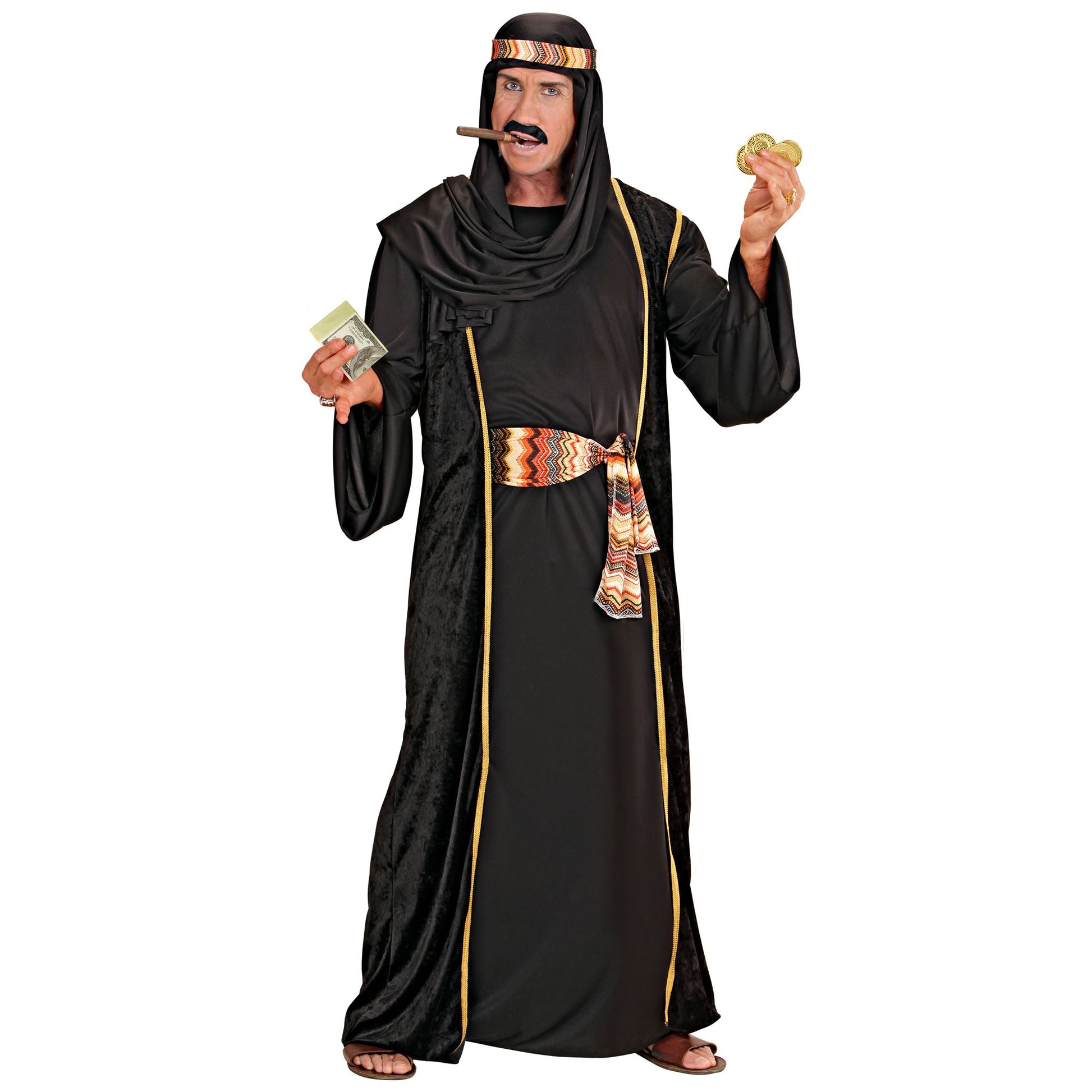 "Arabischer Scheich" (Robe - Lange Weste - Gürtel - Kopftuch) – Detailansicht