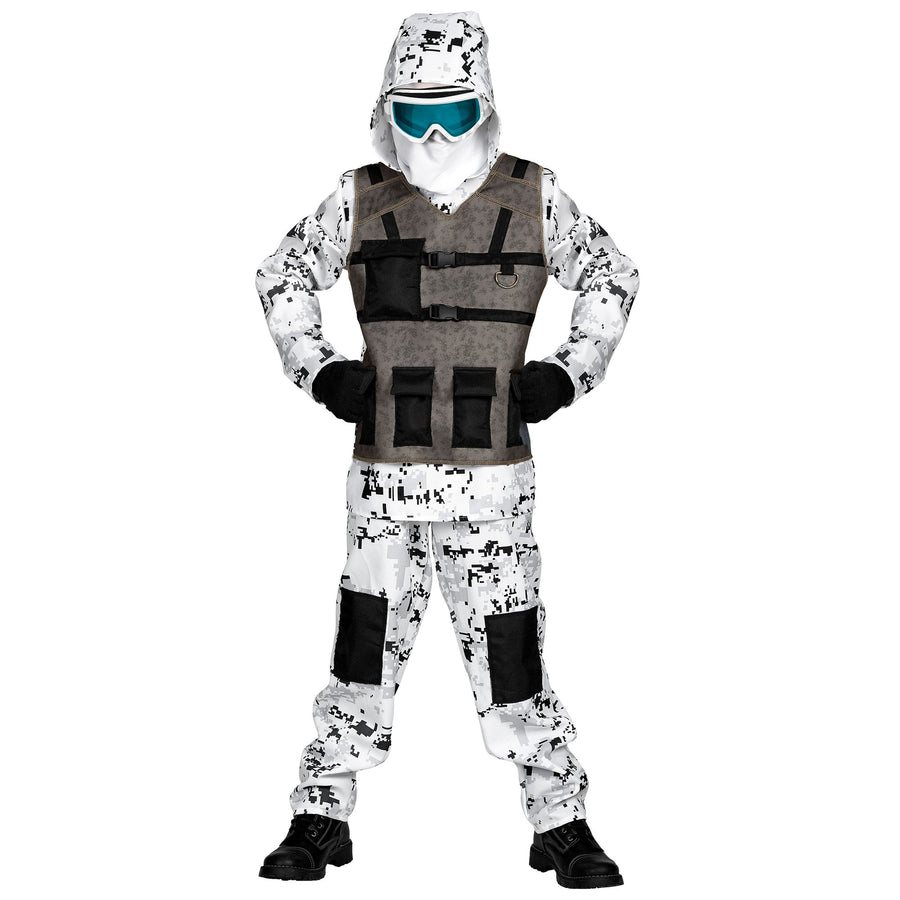 "ARCTIC SPECIAL FORCES" (Oberteil mit Kapuze, Hose, Maske) – Vorderansicht