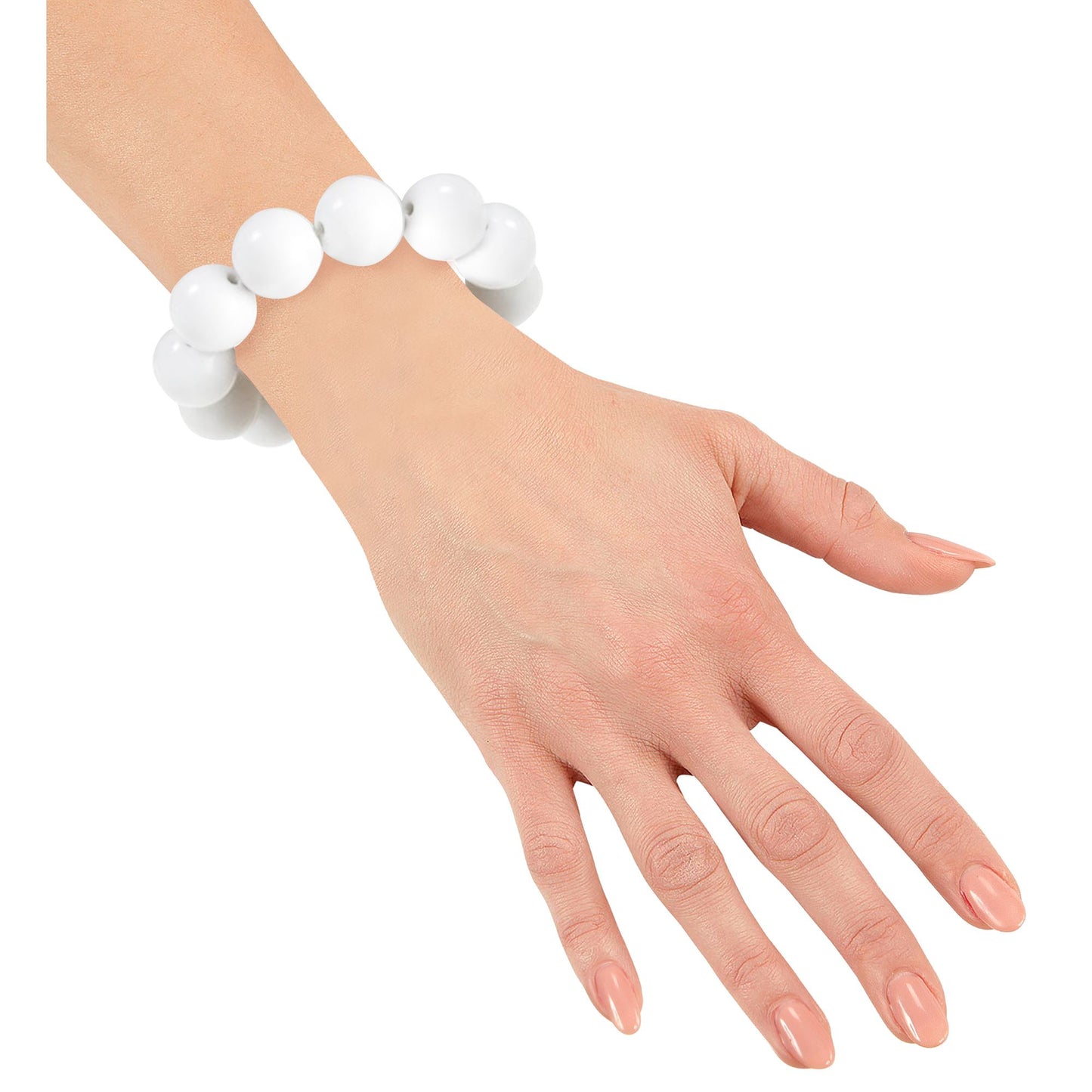 "ARMBAND 70ER JAHRE" weiß – Vorderansicht