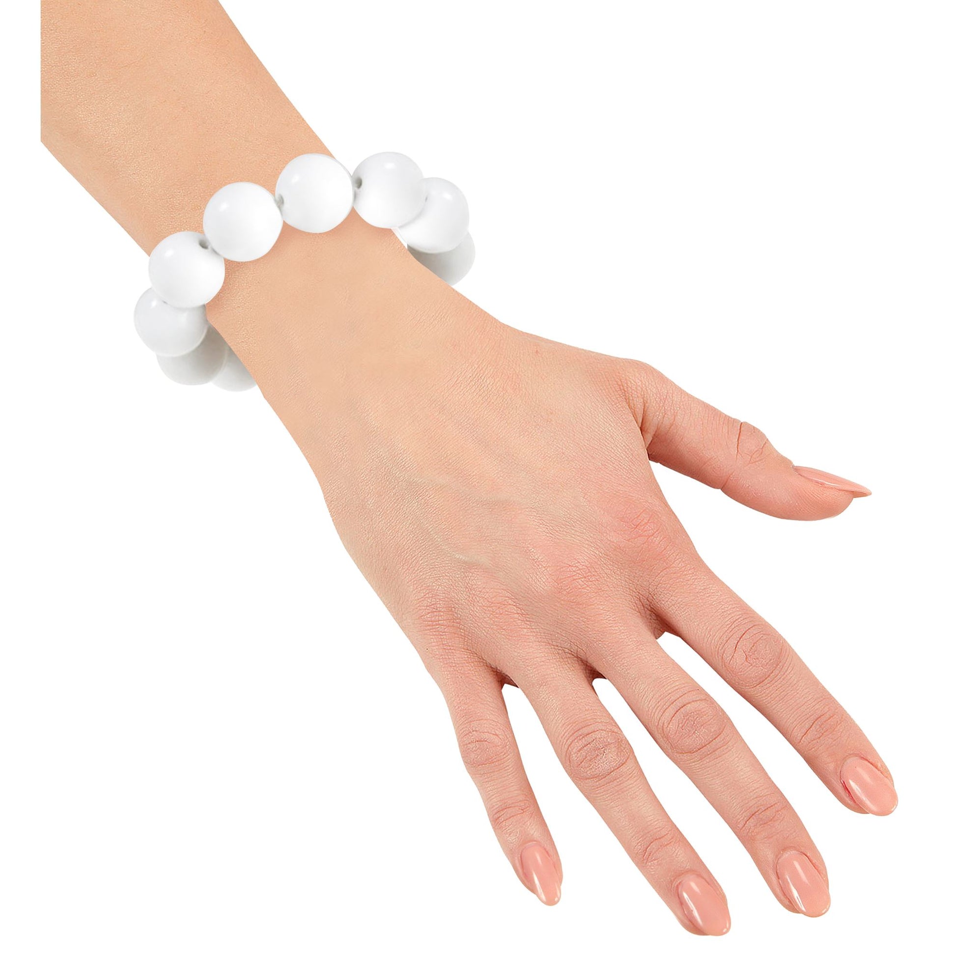 "ARMBAND 70ER JAHRE" weiß – Vorderansicht