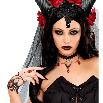 "ARMBAND AUS SPITZE MIT RING UND ROTEN EDELSTEINEN" – Ansicht 4