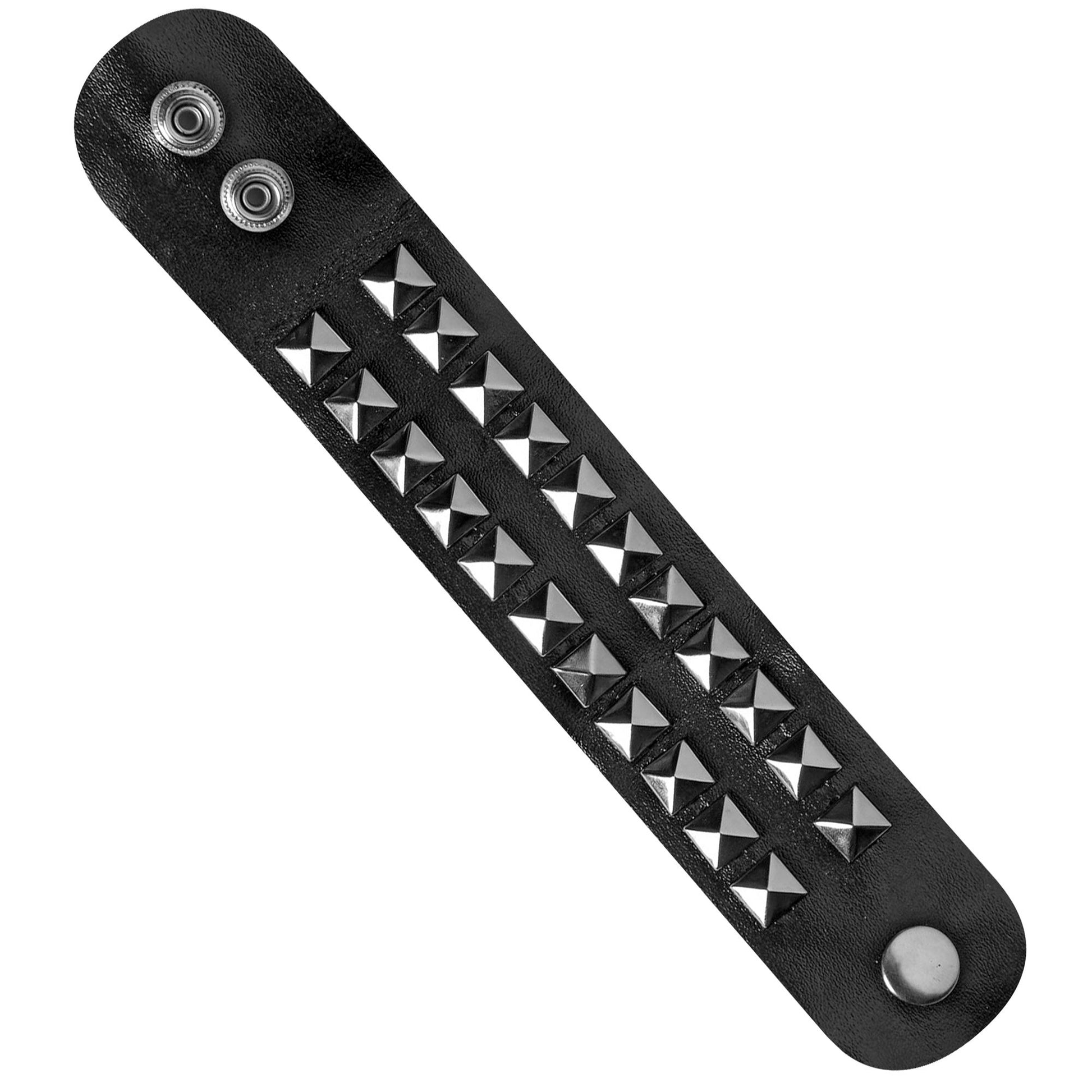 "ARMBAND MIT NIETEN" (2 Reihen) Kunstleder – Vorderansicht