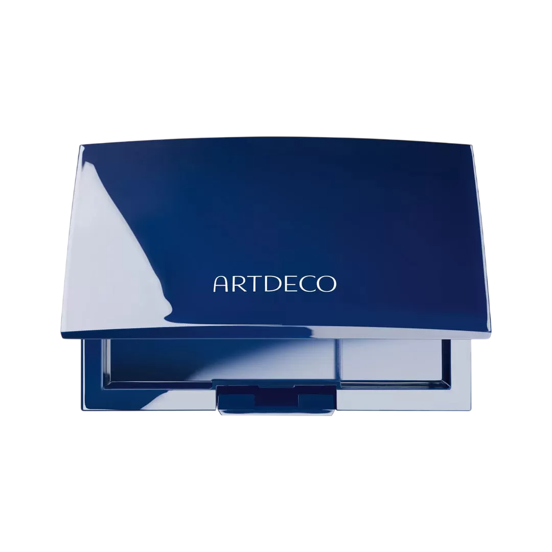 ArtDeco, Beauty Box, Leeres Make-up Plastik Kompaktgehäuse, Blau, Mit 4 Steckplätzen