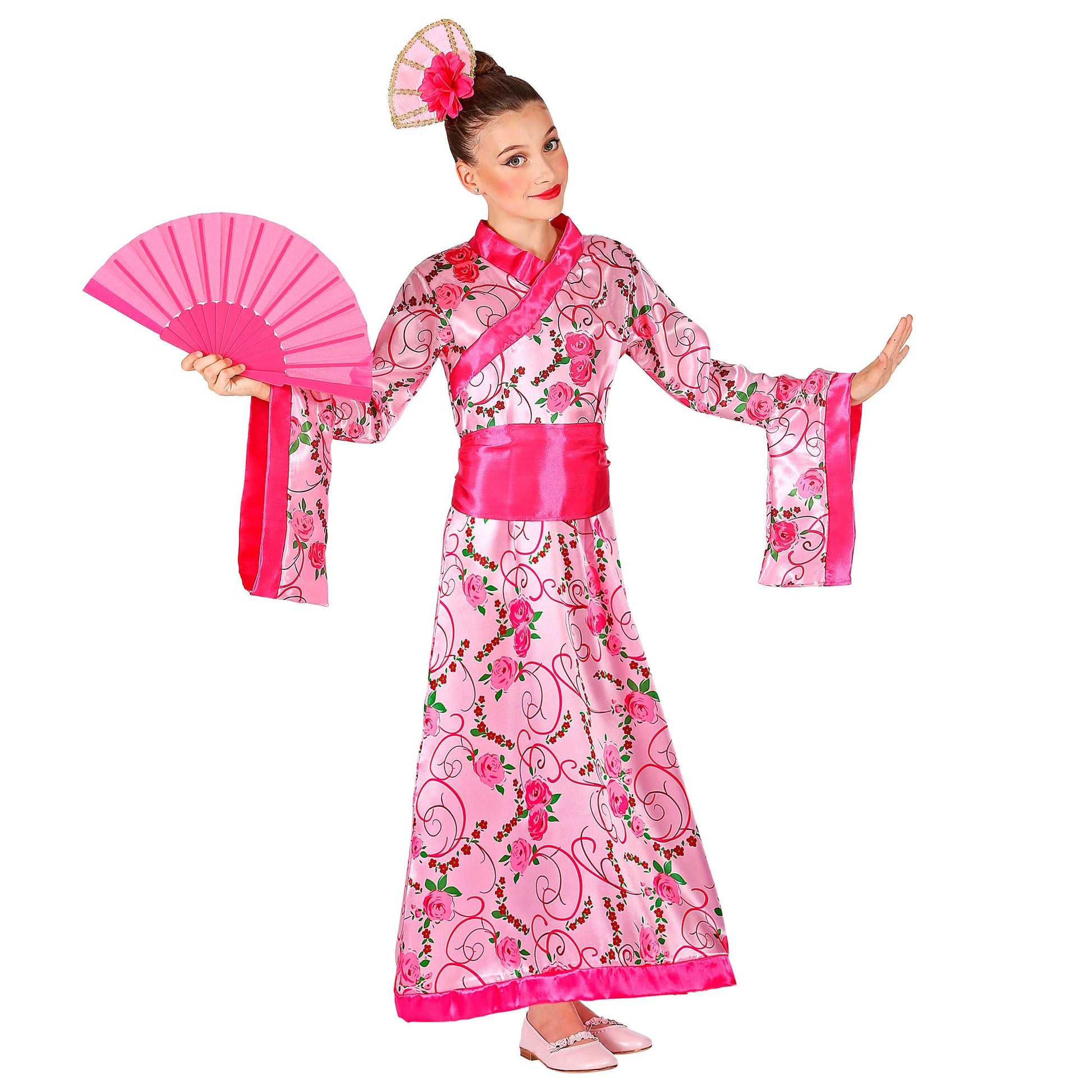 ASIATISCHE PRINZESSIN (Kimono mit Gürtel, Kopfschmuck) – Detailansicht