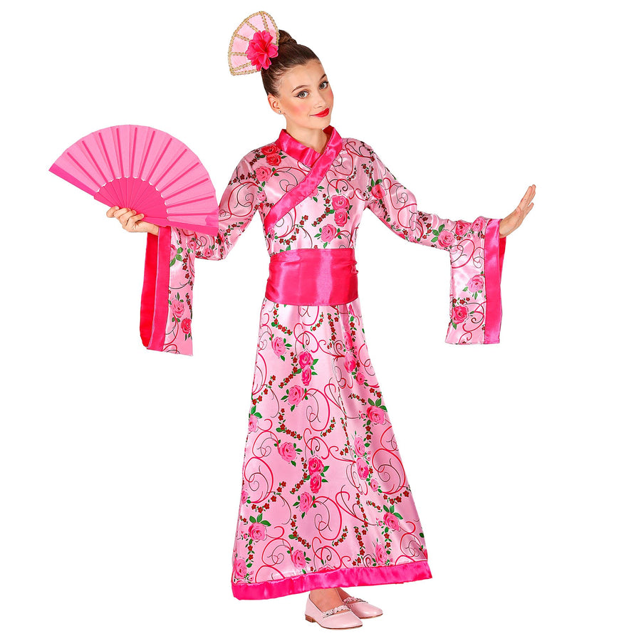 ASIATISCHE PRINZESSIN (Kimono mit Gürtel, Kopfschmuck) – Detailansicht